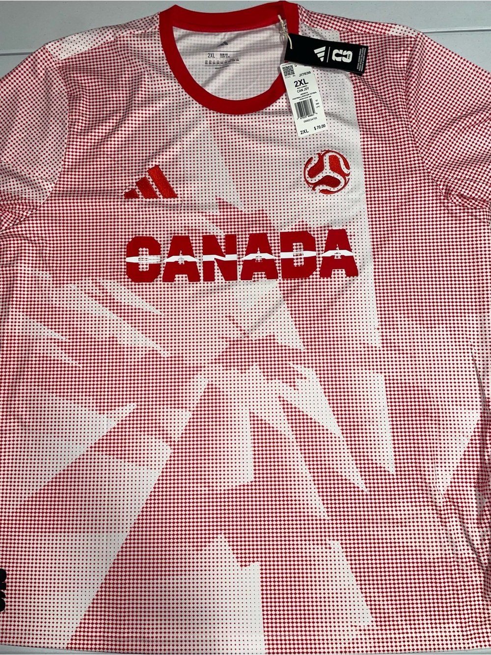 Adidas: National Team Canada Red/White Soccer Jersey (2XL/XXL)
